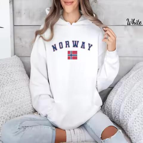 Norway Hoodie, Scandinavia Pullover, Norway Shirt, Norway Gift for Her, Norway Flag Hoodie, Travel S