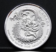 2020年 加拿大銀幣  高浮雕 幸運龍型   重1盎司  紀念  銀幣     (A3-138)