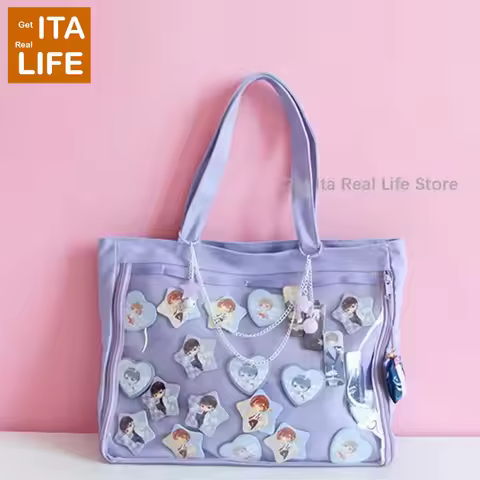 Italife Purple Ita Bag Large with Insert Women Lolita Crossbody Kawaii Clear Bag Schoolbag For Teena
