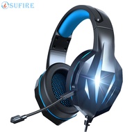 Wired Gaming Headset With Microphone Noise Reduction Earphones Extra Bass Support Wire Control Profe