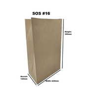 PAPER BAG SOS #16 BROWN KRAFT (50PCS)
