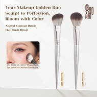 GUOXIAONIU Angled Makeup Brushes Sickle Contour Brush Blush Brush Ultra Soft Bristles Fit to Contour