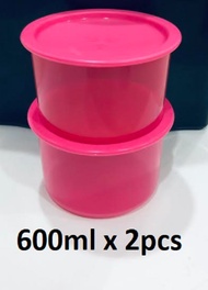 ready stock - tupperware one touch topper 600ml pink x2pcs (2)