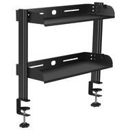 2 ชั้น CLAMP-ON ชั้นวางของไม่มีเจาะโต๊ะ Organizer Rack ประหยัดพื้นที่ปรับโลหะคอมพิวเตอร์ Desktop CLA