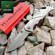 HILWOD L00616V [ของแท้] สีเทา วัสดุแข็งแรงคงทน ใบ 3.5 นิ้ว ด้ามจับวัสดุ Stainless Steel ระบบล็อคแบบ 