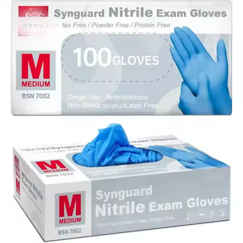 Nitrile Exam Gloves, Powder-Free Non-Sterile Cleaning Disposable Glove, Blue 100Pcs