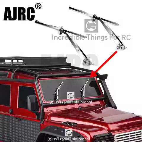 1 Pair Silver/black Metal Windshield Wiper For 1/10 Rc Tracked Vehicle Traxxas Trx4 Trx-4 Defender R