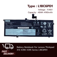(ส่งฟรี ประกัน 1ปี) Lenovo Battery Notebook แบตเตอรี่Lenovo Thinkpad X13 X390 X395 Series L18C6PD1 ส
