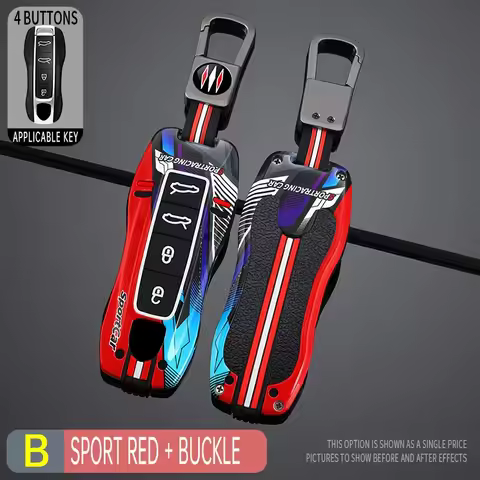 Metal + silicone Car key case cover Protection shell For Porsche Cayenne 718 MACAN Panamera 911 918 
