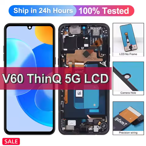 6.8'' LCD For LG V60 ThinQ LM-V600 LCD Display Touch Screen Digitizer Assembly Replacement For LG V6