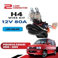 Kenari Headlight H4 Wire Kit Relay Set Cable Headlamp Booster Power Cable Wayar Lampu Kereta