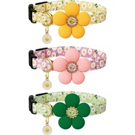 3 Pek Kolar Anjing Bunga untuk Anjing Kecil Kolar Anjing Gadis dengan Loket Bunga untuk Anjing Perem