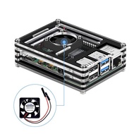 Raspberry pi 3b Shell 9-Layer Acrylic Shell Nine-Layer Raspberry pi 4th Generation B Installable Fan