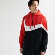 NIKE BIG SWOOSH ZIP HOODIE - RED