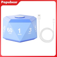 Rotating Timer 3-Color Lights Vibrate/Ring/Silent Modes Portable 1/3/5/10/15/20/25/30/45/60 Min Sett