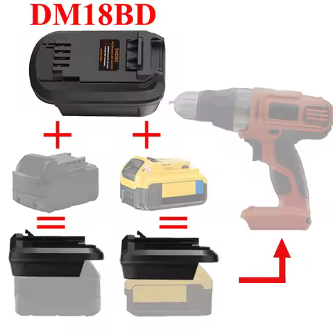 DM20BD Battery Adapter Converter for DeWalt and For Milwaukee 18V/20V Lithium-Ion Batteries for Blac