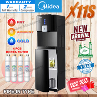 MIDEA NEW DESIGN Hot/Ambient/Cold Floorstanding Water Dispenser X11S - Compressor Cooling - 4 Korea Halal Water Filter