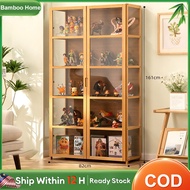 Bamboo Home Display Case Acrylic Single And Double Door Primary Color Hand Display Stand Cosmetics G