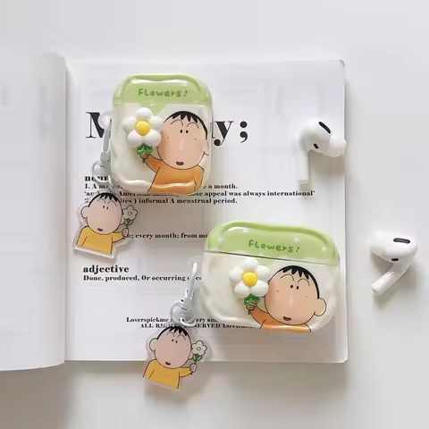 Crayon Shin-chan snot Boochan Earphone Case for Airpods 1 2 3 Pro 4 Pro2 2nd Pendant Silicone Wirele