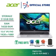 ACER ASPIRE LITE 15 AL15-41P-R4DZ 15.6" LAPTOP (R7-5700U 16GD4 512SSD / 15.6" FHD / W11H / OFFICE OP