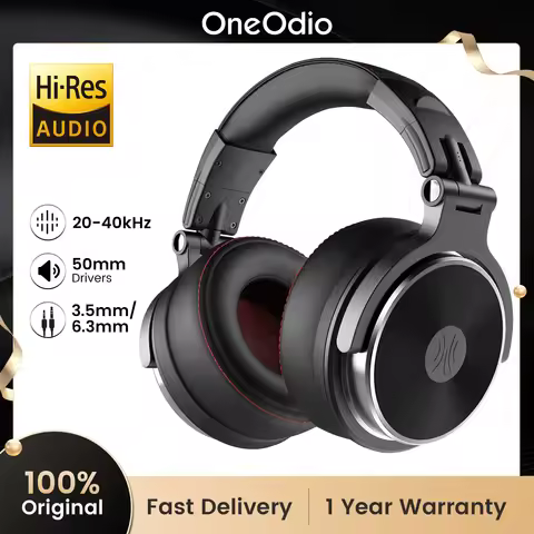Oneodio Studio Wired Headphones Over Ear Hi-Res Audio Wired Headset With Microphone Studio DJ Stereo