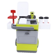 HEO~Pretend Play Cash Register Toy Set Educational Interactive Calculator Coffee Machine Refrigerato