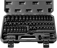 3/8" Drive Socket Set 50-Piece, SAE (5/16" - 3/4") & Metric (8mm - 22mm), Deep & Shallow Impact Sock