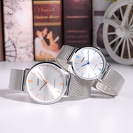 นาฬิกา Quartz Couple Watch Casio คู่รักวัน Qixi ของขวัญที่สมบูรณ์แบบสำหรับคู่รัก หนังสือพิมพ์สไตล์เร