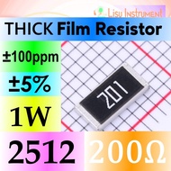 200R 2512 ±5% 1W Thick Film Resistor SMD Chip Resistor 201 200R