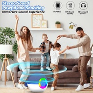 【LB0P】-Mini Karaoke Machine with 2 Mic, Portable Bluetooth Microphone Song Toys with LED Light,Chrit