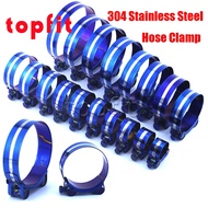 304 Stainless Steel Hose Clamp Kit Adjustable Titanium Blue T Bolt Clamp 1 inch to 4.45 inch 26mm to