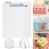 ARMARIO Mesh Canvas, White Black 33.5x26CM Bag Mesh Grid, Purse Making Supplies 7CT Plastic Bag Rug 