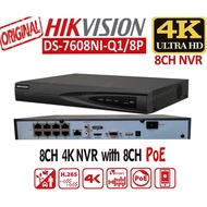 HIKVISION DS-7608NI-Q1/8P 8-ch 1U 8 PoE 4K NVR