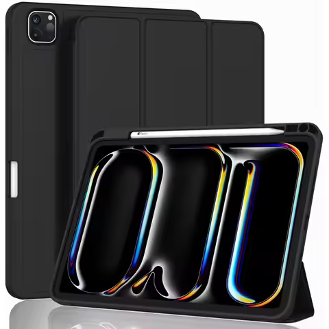 New iPad Pro 13 Inch Case M4 (2024 Model, 7th Generation) with Pencil Holder, Smart iPad Case [Suppo