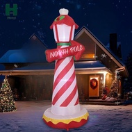[Homyl] Christmas Inflatable North Pole Lighthouse 70.87inch Tall Props Scene Layout Funny Holiday O