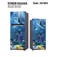 Refrigerator Sticker 1 and Refrigerator Sticker 2 dolphin doors