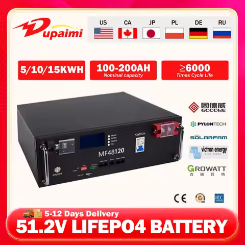 LiFePO4 48V 300Ah 15Kwh Battery 6000+ Cycles 51.2V 100Ah 120Ah 200Ah 300Ah Lithium Solar Energy Stor