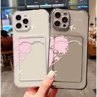 SoftCase Couple Pink Anti Fingerprint with ATM ID Card Slot for Vivo Y11 2019 Y12 Y12i Y15 Y17 Y12a 
