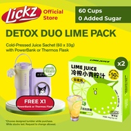 (Bundle of 60) LICKZ Cold-Pressed Lime Juice Sachets 60s – Light & Clean Daily Refresh | High Vit C 
