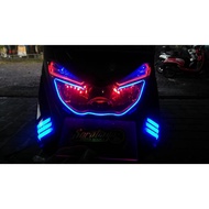 Paket Lampu Alis Fleksible Slim Nmax Lama Free Devil Eyes