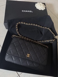 Chanel 黑金WOC牛皮荔枝紋