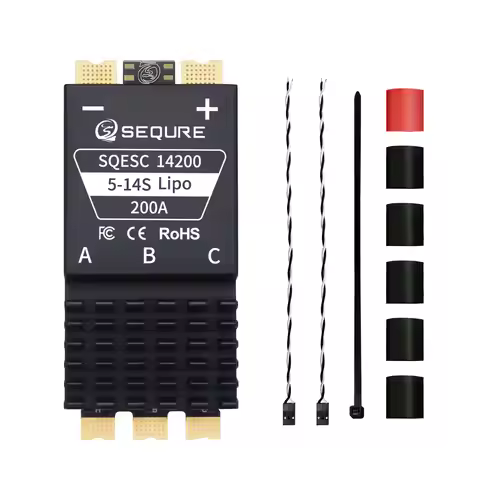 SEQURE 14200 Brushless ESC 5-14S Lipo Power Supply 200A AM32 | ESCape32|BLHeli_32 Firmware Suitable