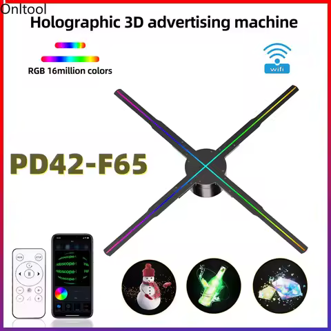 42-65cm 3D Holographic Projection Wifi Led Logo Holographic Light Player Remote Control 3D Fan Holog