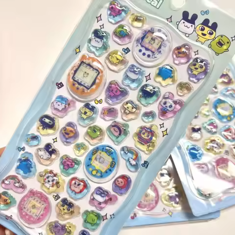 Tamagotchi Three-Dimensional Relief Crystal Sticker Diy Notebook Phone Case Computer Water Cup Decor
