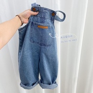 Dorila 80-140 Boys Girls Denim Overalls Pockets Loose Retro Jumpsuits for 1-10 Yrs Old