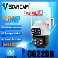 Vstarcam C622DR (เลนส์คู่) ใหม่ 2024 ความละเอียด 2 MP(1296P) กล้องวงจรปิดไร้สาย Outdoor ภาพสี มีAI+
