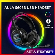 AULA S606B Gaming Headset RGB Lighting & Noise-Cancelling Mic for PC Headphones Microphone