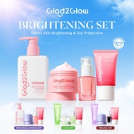 Glad2Glow 4IN1 Set Basic Skincare Moisturizer/Serum/Sunscreen/Cleanser  Brightening Repair Glowing l