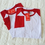 MERAH T-SHIRTS Wanita & MEN POLOS | RED AND WHITE REGLAN T-SHIRT | INDONESIAN FLAG T-SHIRT || RED AN