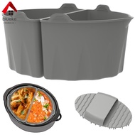 2Pcs Silicone Slow Cooker Liner with Handle Food Grade Slow Cooker Divider Liners Reusable Slow Cooker Silicone Insert  SHOPCYC1481